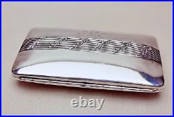 1913 Signed Vintage Silver Tone Metal Alpacca Cigarette Case