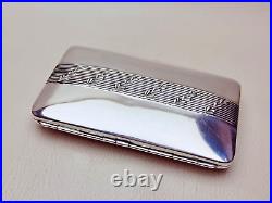 1913 Signed Vintage Silver Tone Metal Alpacca Cigarette Case