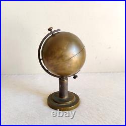 1920s Vintage Old Globe Shape Brass Cigarette Holder Rare Decorative Props M217