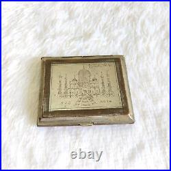 1930 Vintage Pre Independence Indian Map Taj Mahal Engraved Cigarette Case CG465