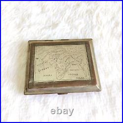 1930 Vintage Pre Independence Indian Map Taj Mahal Engraved Cigarette Case CG465