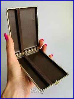 1950's Vintage Leather Germany Cigarette Case Embossing on Leather Drachenfels