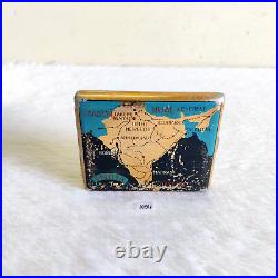 1950s Vintage Pre Independence India Map Graphics Cigarette Case Collectible M94