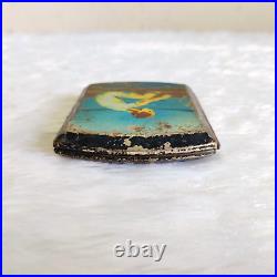 1950s Vintage Rowing Boating Man Graphics Cigarette Tin Case Lithograph CG489