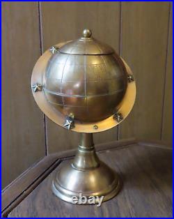 1960s Vintage Brass Globe Cigarette Holder