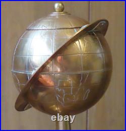 1960s Vintage Brass Globe Cigarette Holder