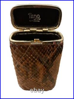 1970 Vintage Tano Of Madrid Spain Snake Skin Cigarettes Case