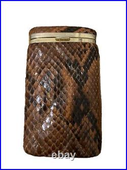 1970 Vintage Tano Of Madrid Spain Snake Skin Cigarettes Case