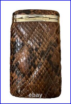 1970 Vintage Tano Of Madrid Spain Snake Skin Cigarettes Case