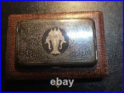 4.6 ounce Thailand cigarette case original box great vintage shape 4.56 ounces