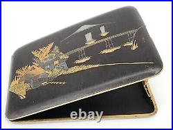 ANTIQUE Japanese Case Komai Mount Fuji 24K GOLD 24K SILVER Inlay Holder