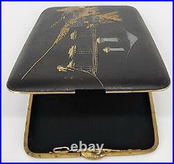 ANTIQUE Japanese Case Komai Mount Fuji 24K GOLD 24K SILVER Inlay Holder