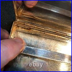 ANTIQUE VINTAGE CIGARETTE CASE SOLD 800 SILVER 177g #53w