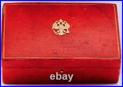 Antique Imperial Russ Faberge Cigarette Case Silver Enamel-1886-Boxed Tsar's Era