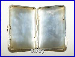 Antique Large Russian Silver 84 Gold Gilt Cloisonne Enamel Cigarette Case