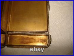 Art Deco Vtg Unique Stamp A S Metal With Stones Cigarette Case Matches Holder