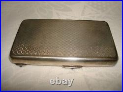 Art Deco Vtg Unique Stamp A S Metal With Stones Cigarette Case Matches Holder