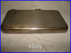 Art Deco Vtg Unique Stamp A S Metal With Stones Cigarette Case Matches Holder