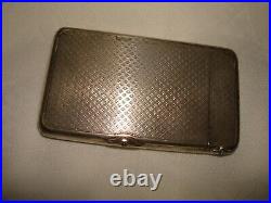 Art Deco Vtg Unique Stamp A S Metal With Stones Cigarette Case Matches Holder