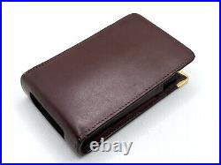 Auth Vintage CARTIER Logo Leather Cigarette Case Cover Pouch Burgundy