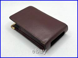 Auth Vintage CARTIER Logo Leather Cigarette Case Cover Pouch Burgundy