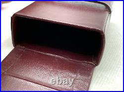 Auth Vintage CARTIER Logo Leather Square Cigarette Case Pouch Burgundy