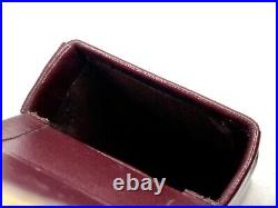 Auth Vintage CARTIER Logo Leather Square Cigarette Case Pouch Burgundy