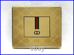 Auth Vintage GUCCI Accessory Collection Logo Monogram Cigarette Holder Case Gold