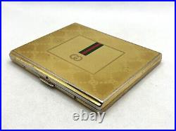 Auth Vintage GUCCI Accessory Collection Logo Monogram Cigarette Holder Case Gold