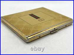 Auth Vintage GUCCI Accessory Collection Logo Monogram Cigarette Holder Case Gold