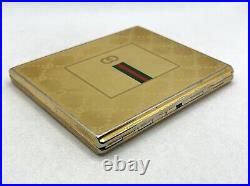 Auth Vintage GUCCI Accessory Collection Logo Monogram Cigarette Holder Case Gold