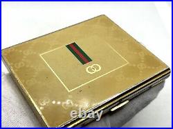 Auth Vintage GUCCI Accessory Collection Logo Monogram Cigarette Holder Case Gold