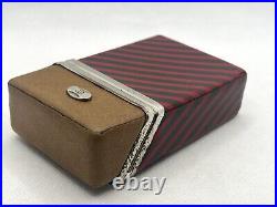 Auth Vintage GUCCI Old Gucci Cigarette Case Striped Red / Brown / Gold Metal HW