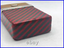 Auth Vintage GUCCI Old Gucci Cigarette Case Striped Red / Brown / Gold Metal HW