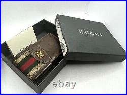 Auth Vintage GUCCI Old Gucci Sherry Line Cigarette Case Pouch Canvas Leather