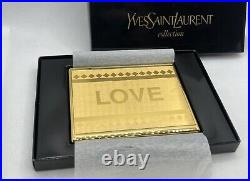 Auth Vintage YVES SAINT LAURENT YSL LOVE Logo Cigarette Holder Case Gold w Box