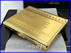 Auth Vintage YVES SAINT LAURENT YSL LOVE Logo Cigarette Holder Case Gold w Box