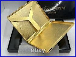 Auth Vintage YVES SAINT LAURENT YSL LOVE Logo Cigarette Holder Case Gold w Box