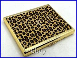 Auth! Vintage YVES SAINT LAURENT YSL Leopard Design Cigarette Holder Case Gold