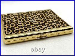 Auth! Vintage YVES SAINT LAURENT YSL Leopard Design Cigarette Holder Case Gold