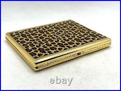 Auth! Vintage YVES SAINT LAURENT YSL Leopard Design Cigarette Holder Case Gold