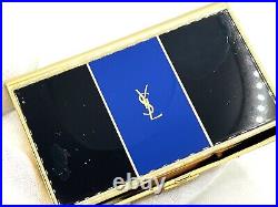 Auth Vintage YVES SAINT LAURENT YSL Logo Cigarette Holder Case Gold Black Blue