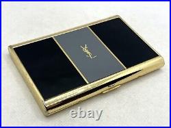 Auth Vintage YVES SAINT LAURENT YSL Logo Cigarette Holder Case Gold Black Gray