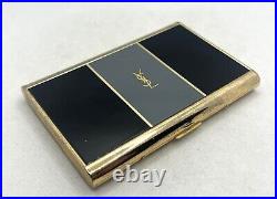 Auth! Vintage YVES SAINT LAURENT YSL Logo Cigarette Holder Case Gold Black Gray