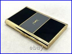 Auth Vintage YVES SAINT LAURENT YSL Logo Cigarette Holder Case Gold Black Gray