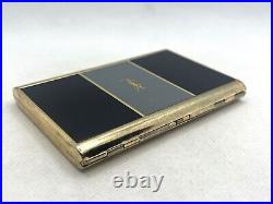 Auth! Vintage YVES SAINT LAURENT YSL Logo Cigarette Holder Case Gold Black Gray