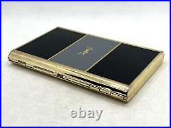 Auth Vintage YVES SAINT LAURENT YSL Logo Cigarette Holder Case Gold Black Gray