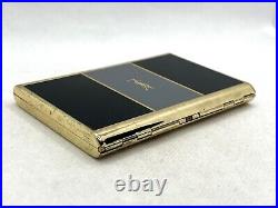 Auth Vintage YVES SAINT LAURENT YSL Logo Cigarette Holder Case Gold Black Gray