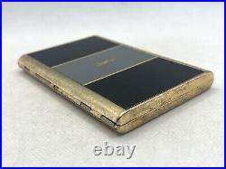 Auth! Vintage YVES SAINT LAURENT YSL Logo Cigarette Holder Case Gold Black Gray