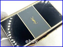 Auth! Vintage YVES SAINT LAURENT YSL Logo Cigarette Holder Case Gold Black Gray